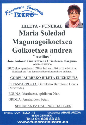 Maria Soledad Magunagoikoetxea Goikoetxea