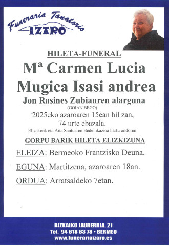 M&ordf; Carmen Lucia Mugica Isasi