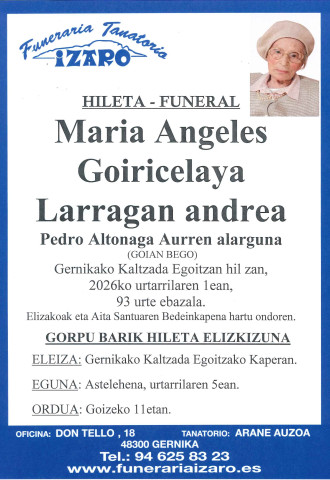 Maria Angeles Goiricelaya Larragan