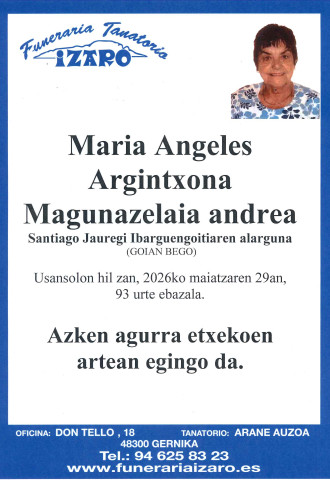 Maria Angeles Argintxona Magunazelaia