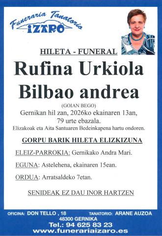 Rufina Urkiola Bilbao